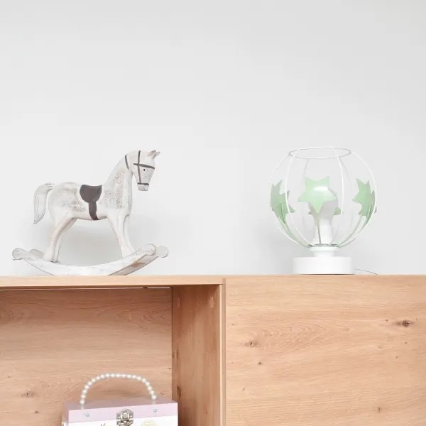 Detská stolná lampa STARS 1xE27/15W/230V zelená/biela