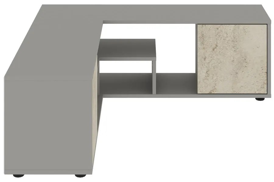 Sivý TV stolík 125x40x120 cm Rosa – Kalune Design
