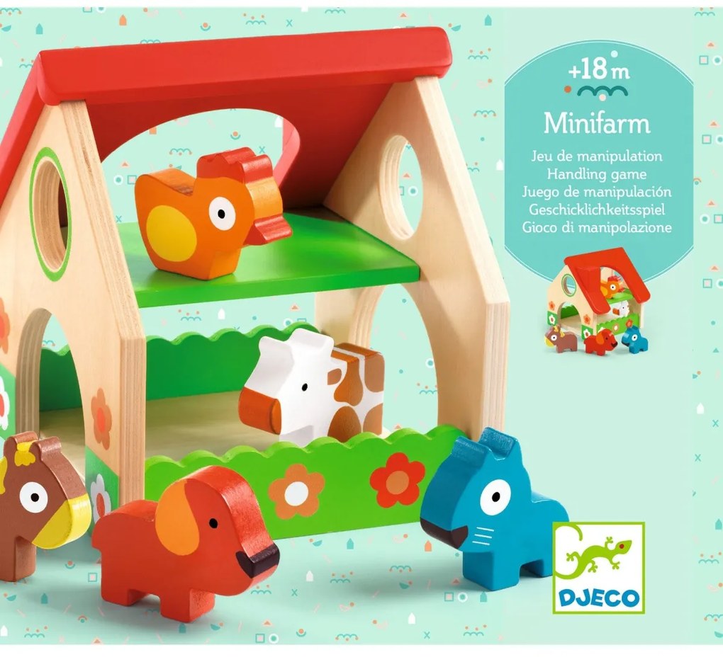 Drevená mini farma so zvieratkami
