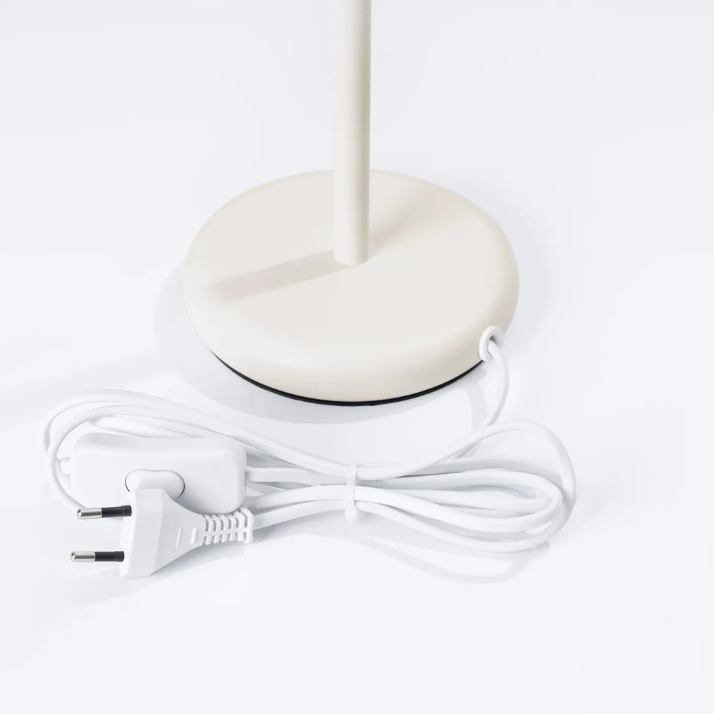 Stolná lampa Karbon, 1x béžové kovové tienidlo