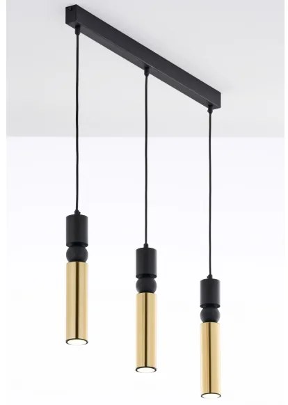 Jupiter 2007 - Luster na lanku ALAS 3xGU10/10W/230V zlatá/čierna