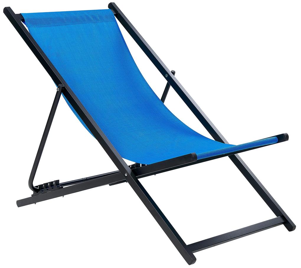 Skladacia plážová stolička modrá/čierna LOCRI II Beliani