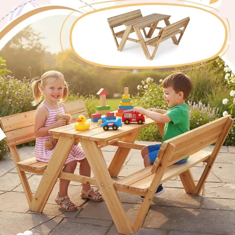 Detský piknikový stôl, prírodný