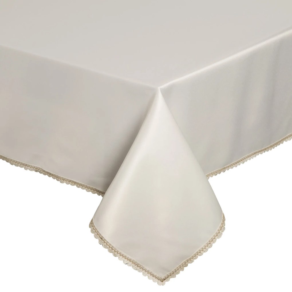 OBRUS S ČIPKOU LACE 140X220 CM KRÉMOVÁ