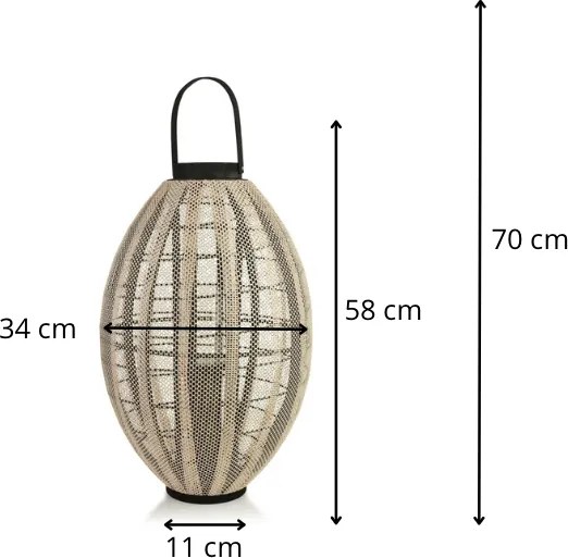 Lucerna LEVI 70 cm béžová/čierna