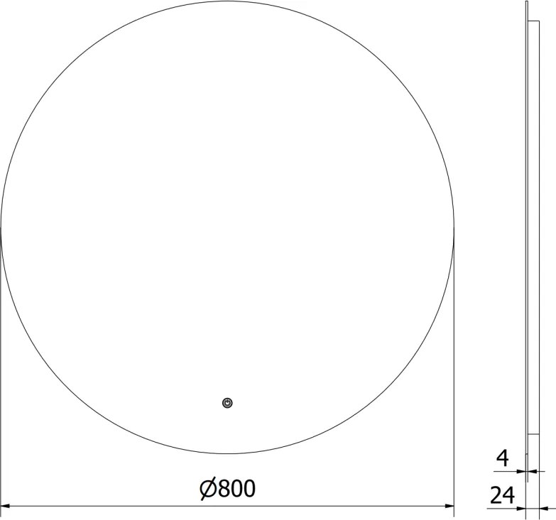 Mexen Erg, okrúhle LED podsvietené kúpeľňové zrkadlo 80 cm, 6000K, vykurovacia podložka proti zahmlievaniu, 9823-080-080-611-00