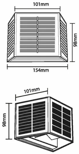 LED Solárne nástenné svietidlo CUBUS 2xLED/1,5W/3,7V 1500 mAh IP54