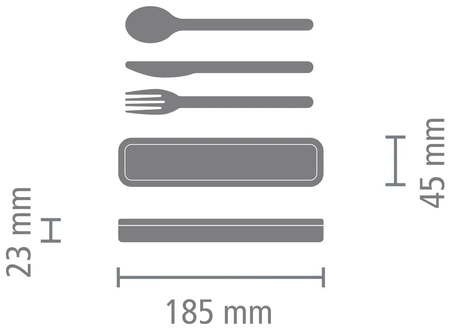 Antikoro cestovný príbor v striebornej farbe v súprave 3 ks Make & Take – Brabantia