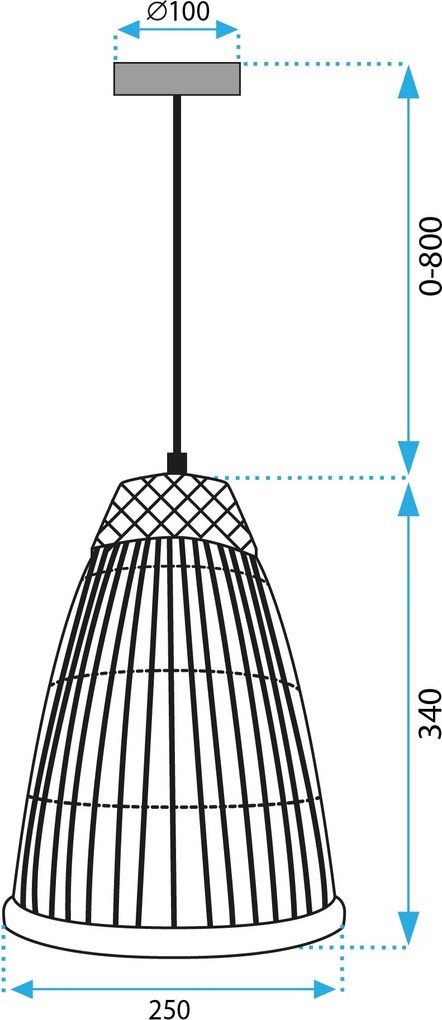 Toolight Toolight, stropné svietidlo 1xE27 APP1329-1CP, biela-hnedá, OSW-02463