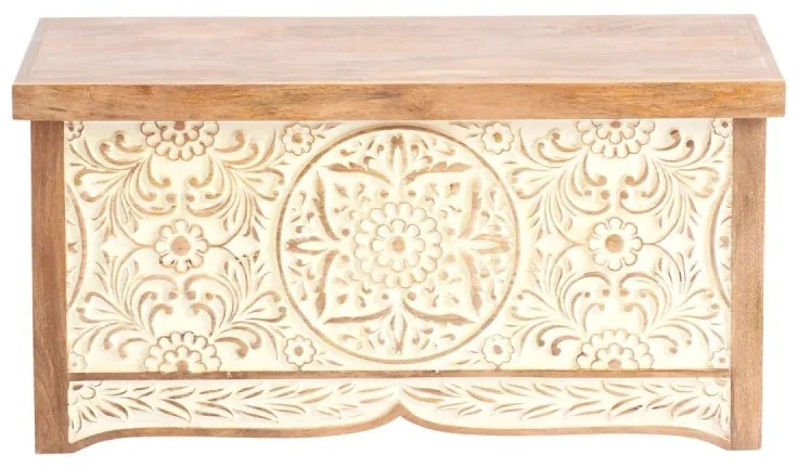 furniture-nabytek.cz - Masívna truhlica Delhi z mangového dreva, hnedá – 88×88×44 cm