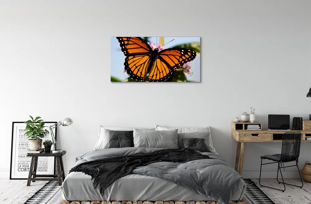 Obraz na plátne farebný motýľ 140x70 cm