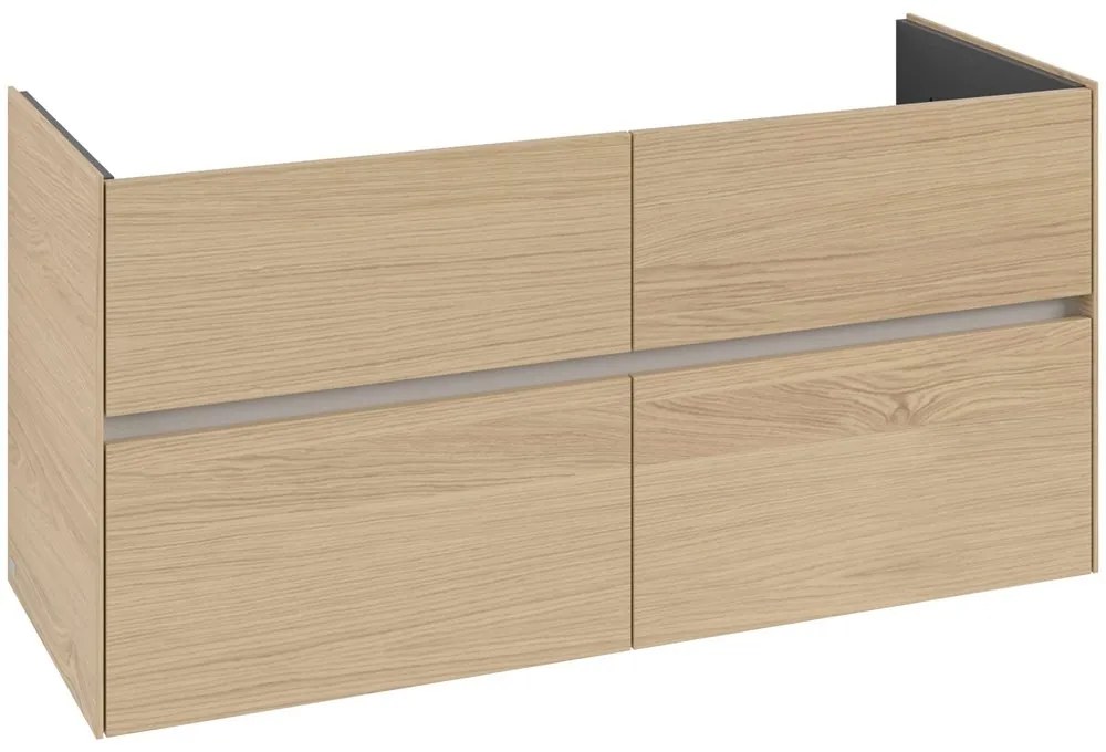 VILLEROY &amp; BOCH Collaro závesná skrinka pod dvojumývadlo, 4 zásuvky, 1261 x 480 x 610 mm, Nordic Oak, C14700VJ