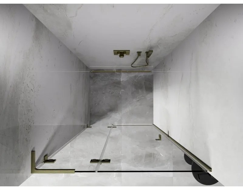 Mexen, Mexen Lunar L Otočné ľavé sprchové dvere 95 cm, transparentné, brúsené zlaté - 834L-095-000-55-00-L