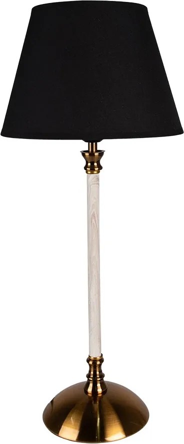 Stolová lampa s bielo-zlatou základňou a čiernym tienidlom Vileo - Ø 22*53 cm E27/max 1*60W