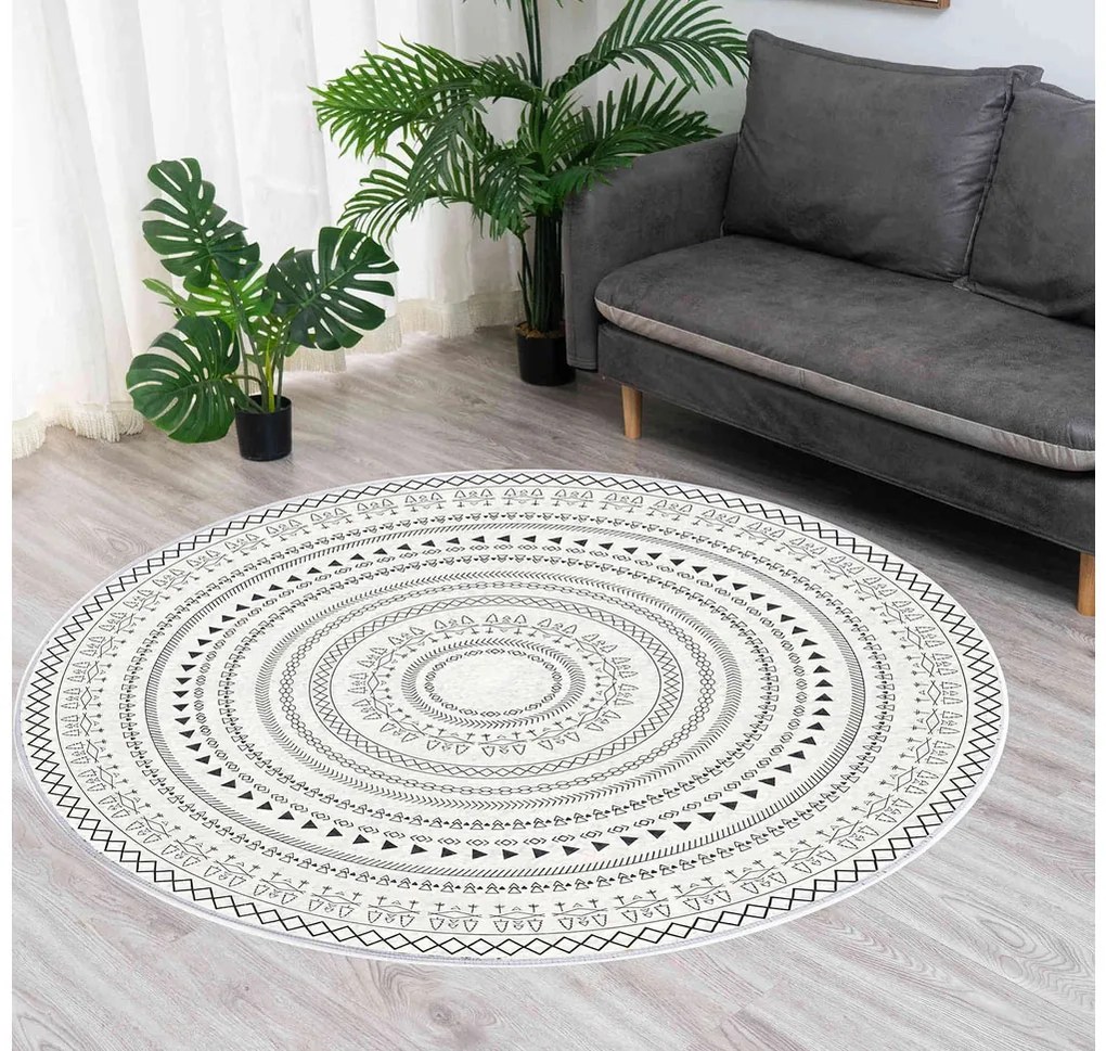TZ Okrúhly vzorovaný koberec Tina Rozmer: 90 cm