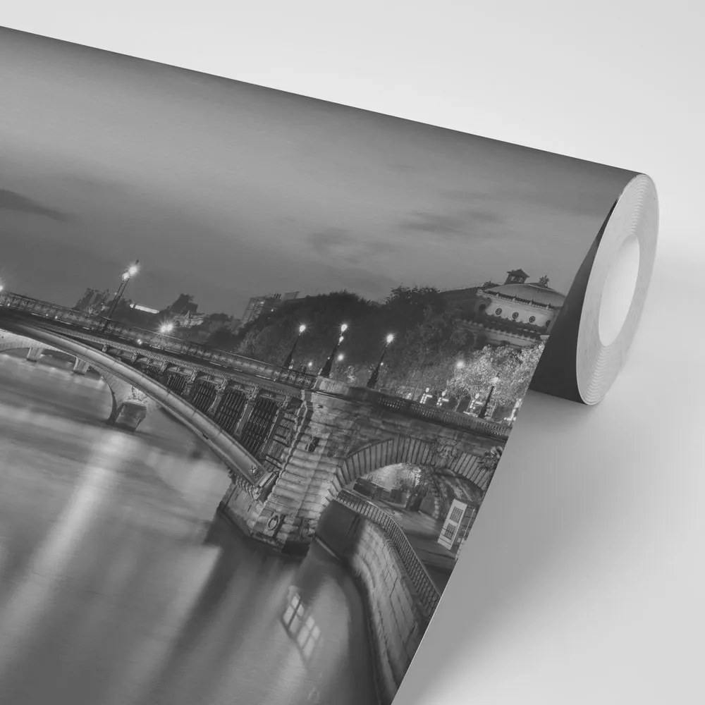 Samolepiaca fototapeta oslňujúca čiernobiela panoráma Paríža - 450x300