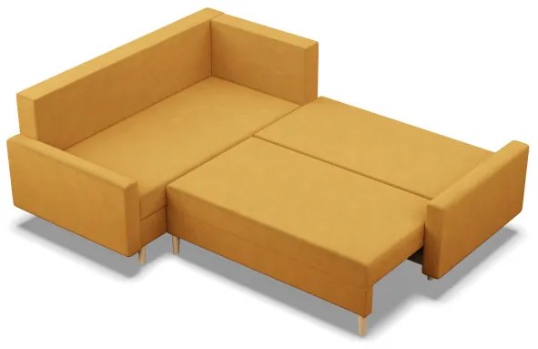 Rohová rozkladacia sedačka BLANK Elegant ľavá, žltá