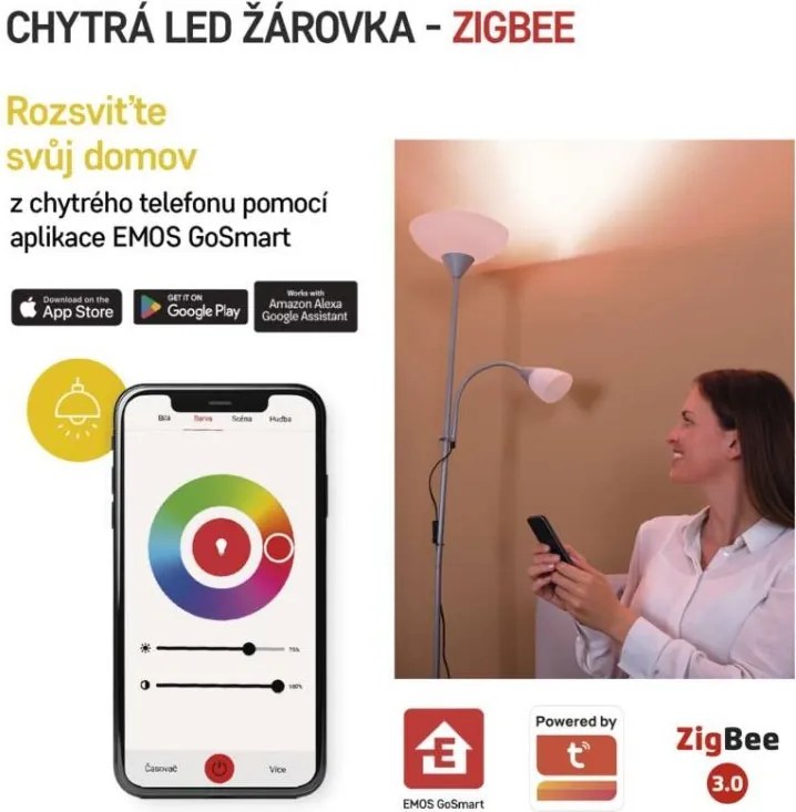 Inteligentná LED žiarovka GoSmart E14 4,8W 230V ZigBee RGB stmievateľná