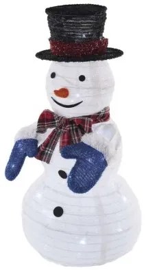 LED skládací sněhulák SNOWMAN 60 cm studená bílá