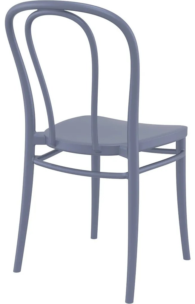 VICTOR záhradná stolička bez podrúčok dark grey