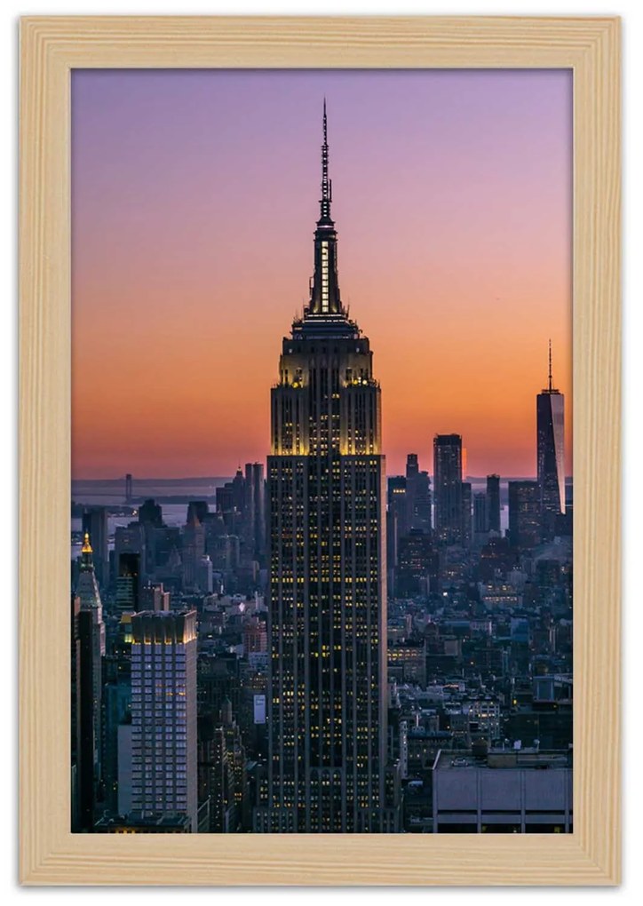 Gario Plagát Empire state building za súmraku Farba rámu: Bez rámu, Rozmery: 40 x 60 cm
