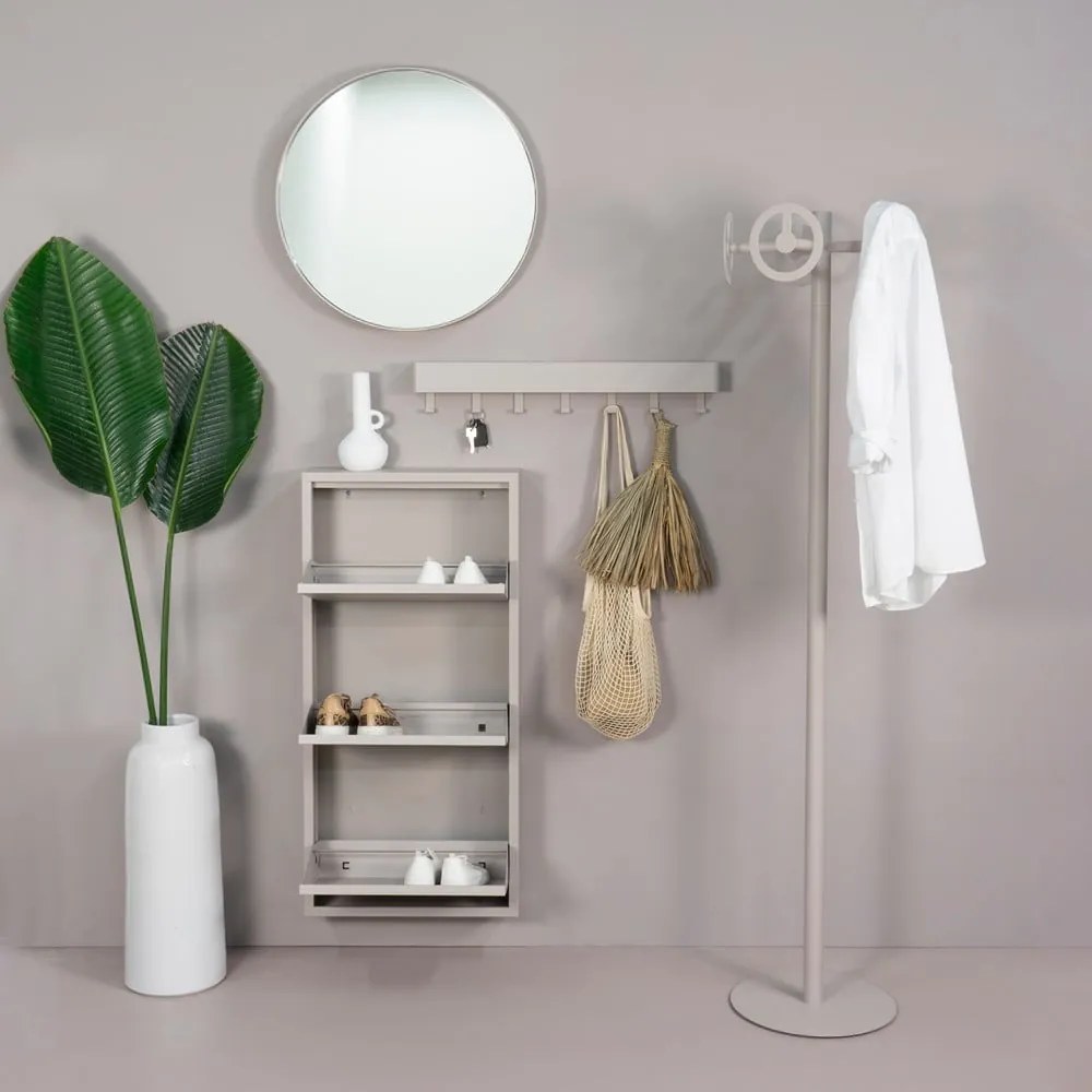 Sivo-béžová kovová skrinka na topánky Billy – Spinder Design