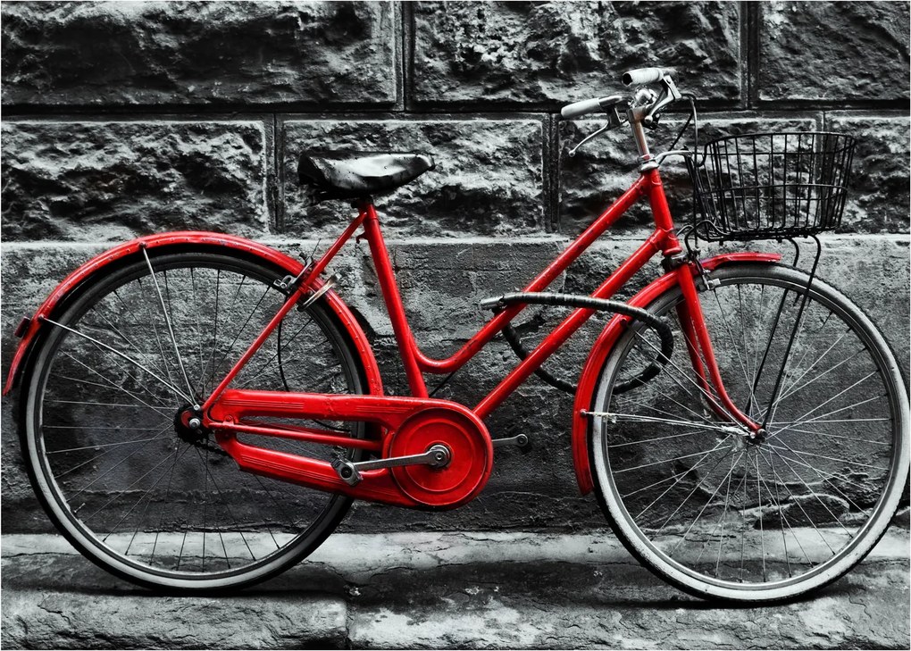 Sklenený obraz - Historický bicykel (70x50 cm)