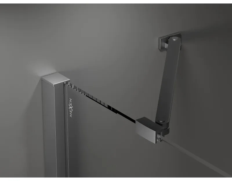 Mexen Velar Duo, posuvné sprchové dvere do otvoru 200 cm, 8mm číre sklo, brúsený grafit, 871-200-000-02-95