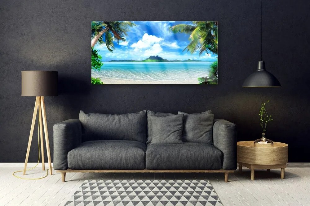 Obraz plexi Palmy more tropický ostrov 120x60 cm