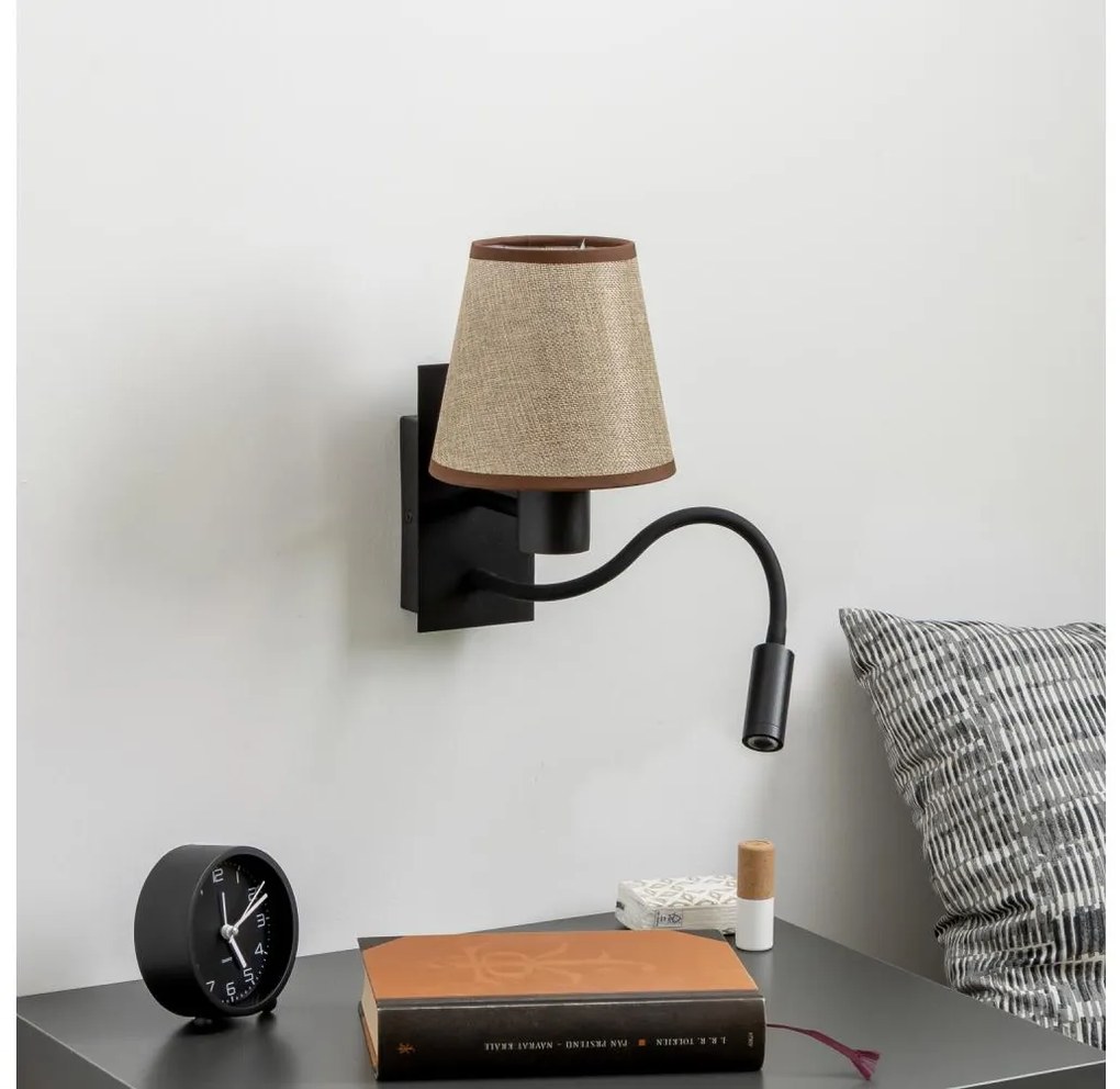Brilagi - LED Nástenná lampa NUBILA 1xE27/25W/230V + LED/3W čierna/hnedá