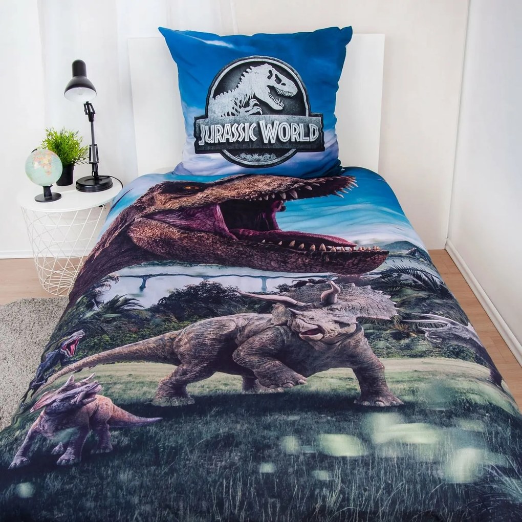 Bavlnená posteľná bielizeň Herding Jurassic World,135 x 200 cm, 80 x 80 cm