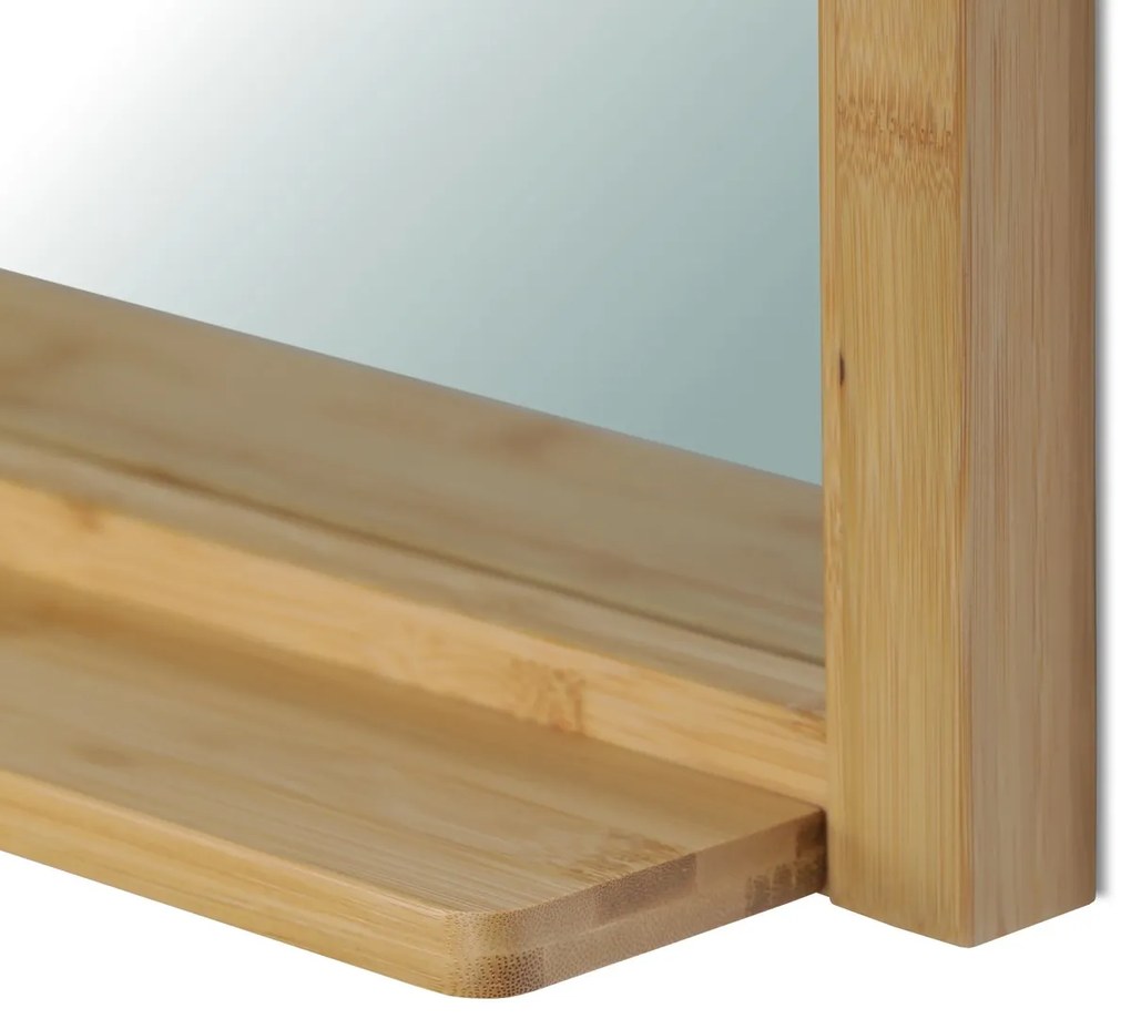 Nástenné zrkadlo B043 NAT, bambus, M