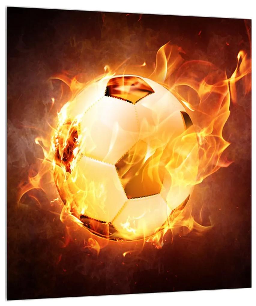 Obraz futbalovej lopty v ohni (30x30 cm)