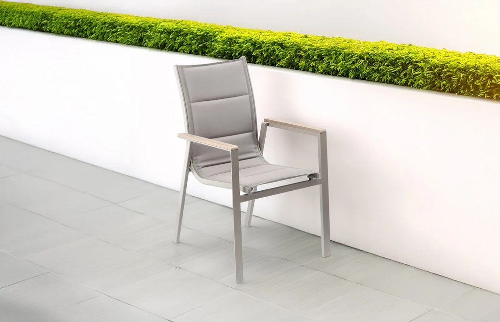 Garden Line POLYWOOD Hliníková záhradná stolička 64 x 55 x 91 cm béžová *9484