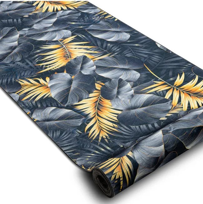 Protišmykový behúň LOTUS PAPRADE 45270 sivý / zlatý - Výpredaj