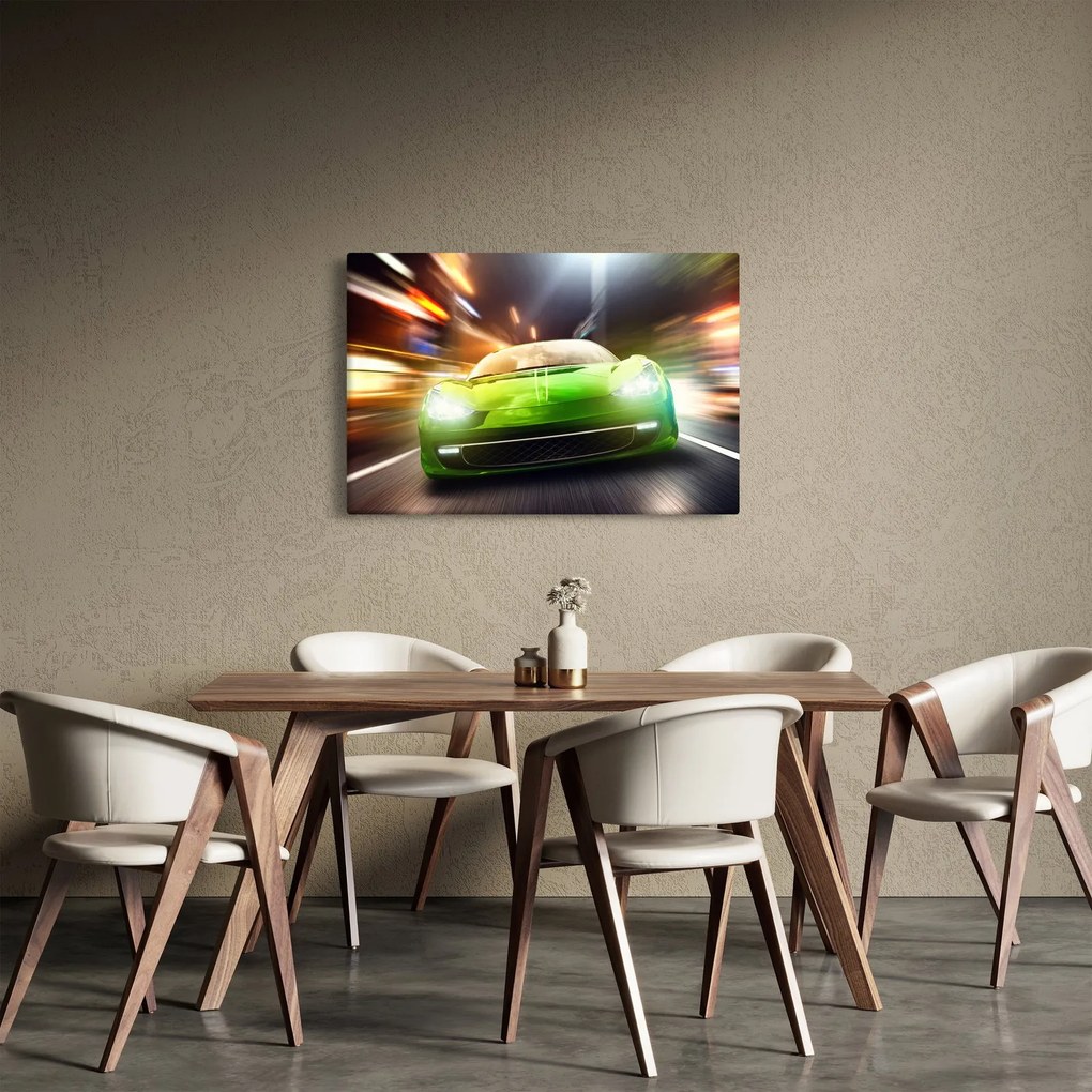 Obraz - Zelené závodné auto (90x60 cm)