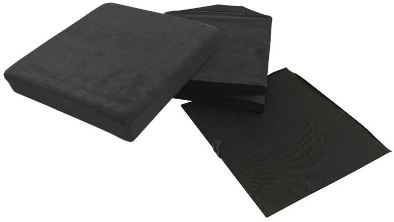 Skládací taburet s úložným prostorem PERFECT 30x30 cm černý