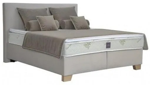 Posteľ Boxspring Jacob 160x200, béžová, vr. matraca a topperu