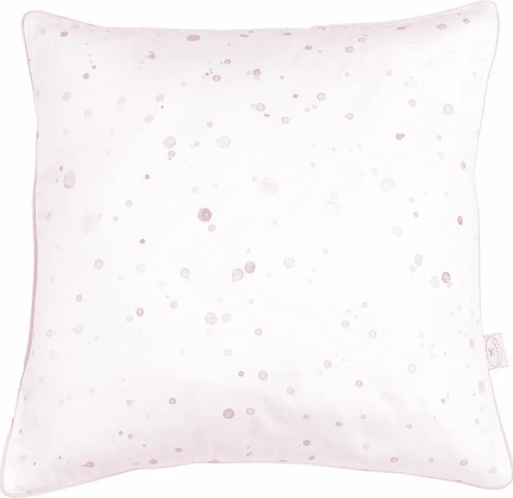 Saténovo bavlnený vankúš púdrovo ružové škvrny 40x40cm