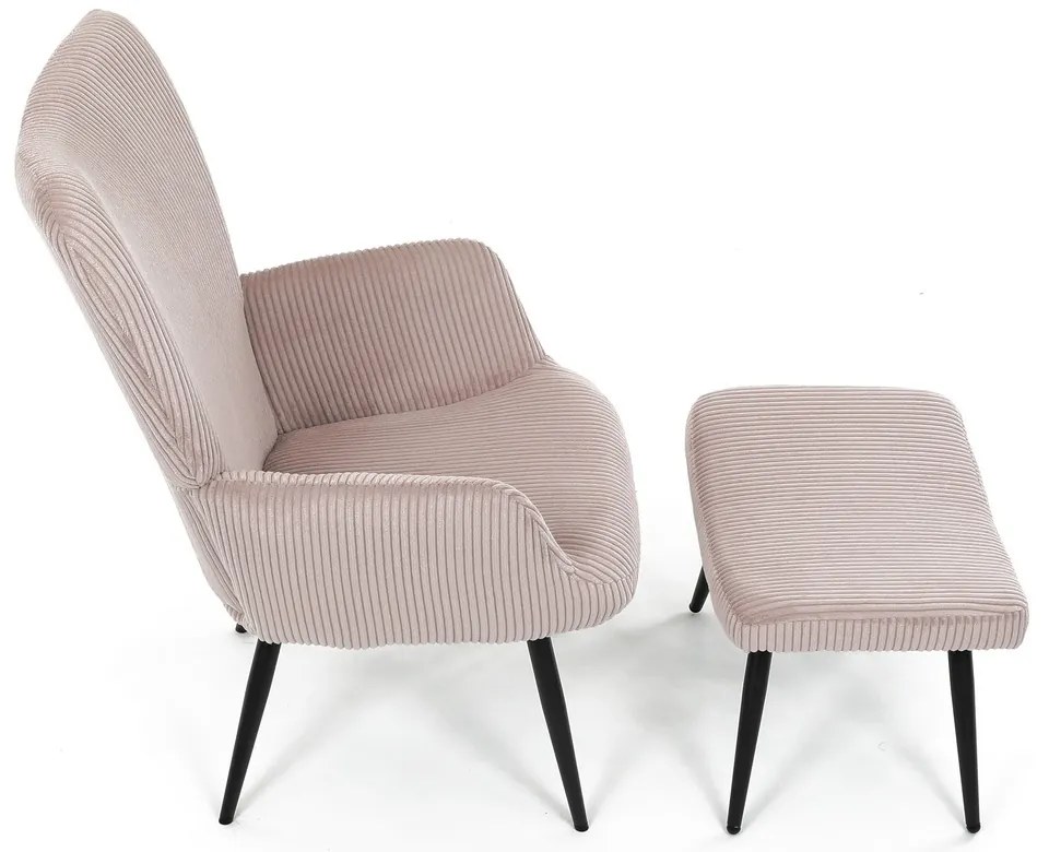 Relaxačné kreslo s podnožkou L7285 PINK6, ružové