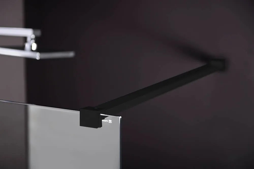 Polysan Polysan, MODULAR SHOWER ČIERNA stena na inštaláciu na múr, jednodielna, 800 mm, MS1-80B
