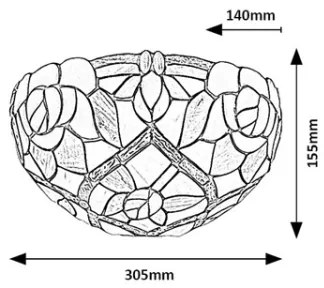 Brilagi - Tiffany vitrážové nástenné svietidlo GARLAN 1xE14/40W/230V