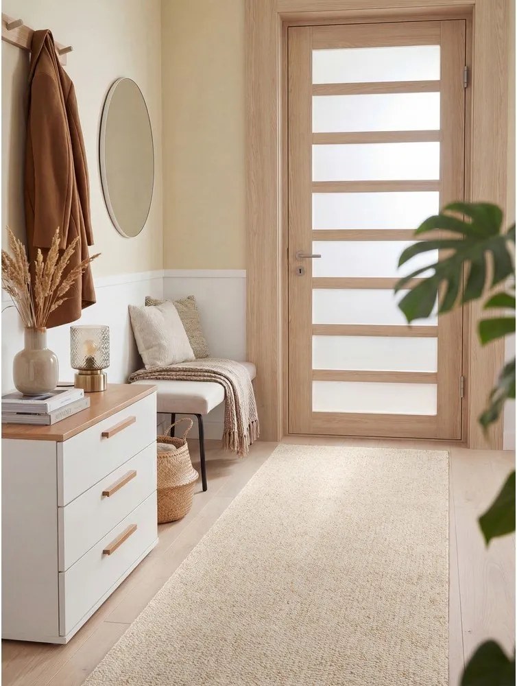 Krémovobiely prateľný behúň 80x240 cm Rocco Cream – Elle Decoration