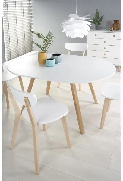 Jedálenský stôl SOLINA biela/dub