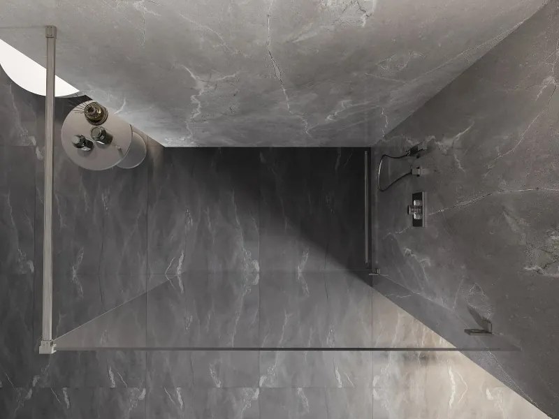 Mexen Lunar sprchová stena pravá 100 x 200 cm, 8mm číre sklo, brúsená oceľ, 830-100-000-97-00-P