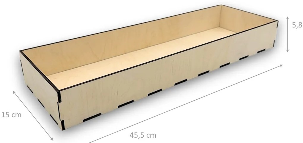 usporadejto.cz Organizér do zásuvky, vložka do zásuvky, drevený VASKY, 45,5 x 15 x 6 cm