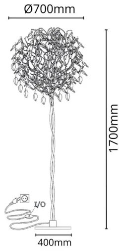 Krištáľová stojacia lampa 5xG9/40W/230V zlatá