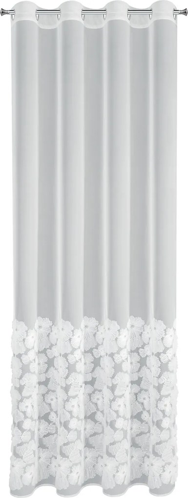 ZÁCLONA NA KRÚŽKOCH EVA MINGE JASMIN2 140X250 CM BIELA