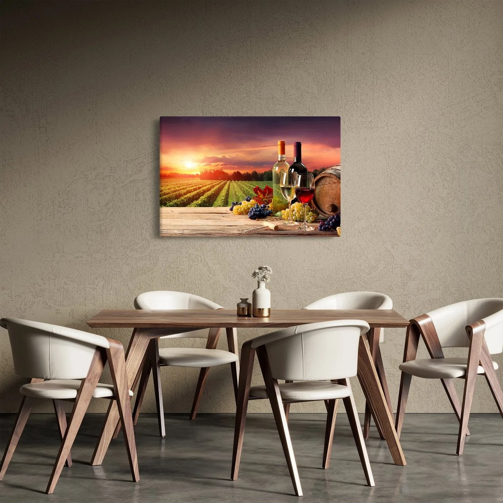 Obraz vinice s vínom (90x60 cm)