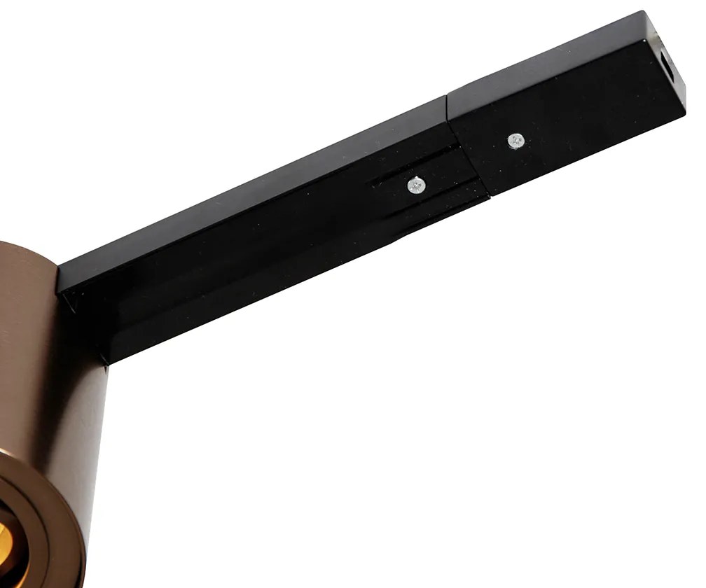1-fázový koľajnicový systém s 5 reflektormi tmavo bronzový a čierny - Rondoo Up